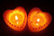Free Two Burning Heart Candles Royalty Free Stock Image - 8412246