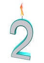 Free Number Two Candle Royalty Free Stock Photo - 8424205