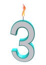 Free Number Three Candle Royalty Free Stock Photography - 8424237