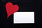 Free Red Heart With Empty Card On Black. Stock Photography - 8442302