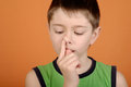 Free Boy Is Picked In A Nose Royalty Free Stock Image - 8455066