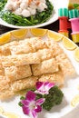 Free Chinese Almond, Cream, And Shrimp Rolls Stock Photos - 8461843