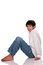 Free Twelve Year Old Boy Sitting On Floor Stock Image - 8487341