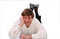 Free Handsome Business Man Lying On Floor Relaxing Stock Photos - 8487723