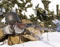 Free Red Army Soldier Aims From A Rifle Royalty Free Stock Image - 8499726