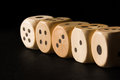 Free Row Of Wooden Dice Royalty Free Stock Image - 857096