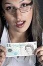Free Girl With Currency Stock Image - 8502431