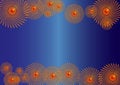 Free Abstract Blue Background Frame With Red Flowers Stock Photos - 8507903