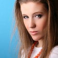 Free Positive Woman On Blue Royalty Free Stock Photo - 8510365