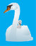 Free White Swan With A Baby Bird Royalty Free Stock Photo - 8510625