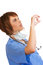 Free Caucasian Female Doctor Checking Syringe Stock Photos - 8520393