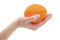 Free Orange In Hand On White Background Royalty Free Stock Images - 8541269