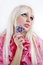 Free Blonde In A Pink Dress Stock Photography - 8543172