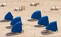 Free Blue Sun Umbrellas On Beach Stock Photo - 8575770
