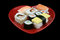 Free Sushi On A Red Background Stock Image - 8573361