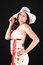 Free Pretty Girl With White Hat. Stock Photo - 8589730
