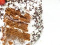 Free Cut Cake With Chocolate Chips And Berries (left) Royalty Free Stock Photo - 8599385