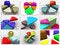 Free Collage From 9 Three-dimensional Diagrams. Royalty Free Stock Photography - 8601757
