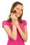 Free Girl Doing Make-up. Isolted On White Royalty Free Stock Images - 8607849