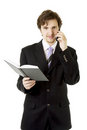 Free Businessman With Phone And Daily Royalty Free Stock Photo - 8618145