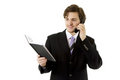 Free Businessman With Phone And Daily Stock Photography - 8618152