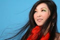 Free Woman On Blue Stock Image - 8629311