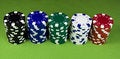 Free Five Color Poker Casino Stacks Royalty Free Stock Photos - 8654118
