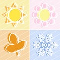 Free Four Seasons Icons Royalty Free Stock Photography - 8662647