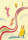 Free Flying Rabbits In The Space Royalty Free Stock Photos - 8662718