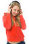 Free The Young Girl With A Headphones Royalty Free Stock Image - 8661426