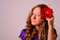 Free Girl And Red Flower Royalty Free Stock Images - 8664289
