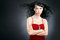 Free Beauty Woman Portrait With Rose Pictures On Face Stock Image - 8671071