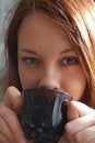 Free Woman Drinking Tea Or Coffee Stock Photography - 8719132