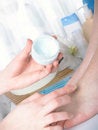 Free Washing Of A Female Leg Royalty Free Stock Images - 8739639