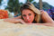 Free Attractive Blond Girl Laying On Beach Royalty Free Stock Photo - 8756705