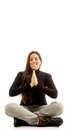 Free Young Beautiful Female Sitting With Praying Hands Stock Photography - 8766582