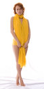 Free Standing Red Girl In The Yellow Stock Images - 8810354