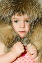 Free Little Girl In Fur Hat Portrait Stock Photography - 8815302