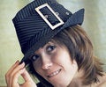 Free Young Woman In Hat With Cunning Look Stock Photography - 8851022