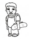 Free Cool School Kid Holding Skateboard Royalty Free Stock Photos - 8861008