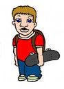 Free Cool School Kid Holding Skateboard Stock Photos - 8861023