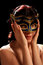 Free Young Brunette With Venetian Mask Royalty Free Stock Image - 8879946