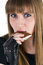 Free Girl Taste Chocolate Royalty Free Stock Image - 8888666