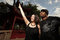 Free Couple Waving To Their Friends Royalty Free Stock Photography - 8891487