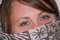 Free Young Woman S Closeup Blue Eyes With Gray Scarf Royalty Free Stock Image - 8898056