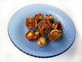 Free Dry Roses 90 On Blue Plate Stock Image - 8908671