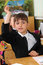 Free The Pupil Has Raised A Hand. Stock Photo - 8925510