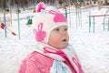 Free Little Girl On Winter Playground. Royalty Free Stock Photos - 8958518