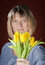 Free Woman With Yellow Tulips Royalty Free Stock Images - 8962769