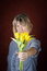 Free Woman With Yellow Tulips Stock Image - 8962931